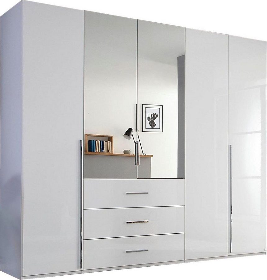 rauch Drehtürenschrank Kleiderschrank Schrank Garderobe Wäscheschrank MONTCLAR (in den Breiten 201/251/301 cm, inkl. SOFT-CLOSE-FUNKTION) mit Schubkästen und Spiegel, inkl. Wäscheeinteilung MADE IN GERMANY