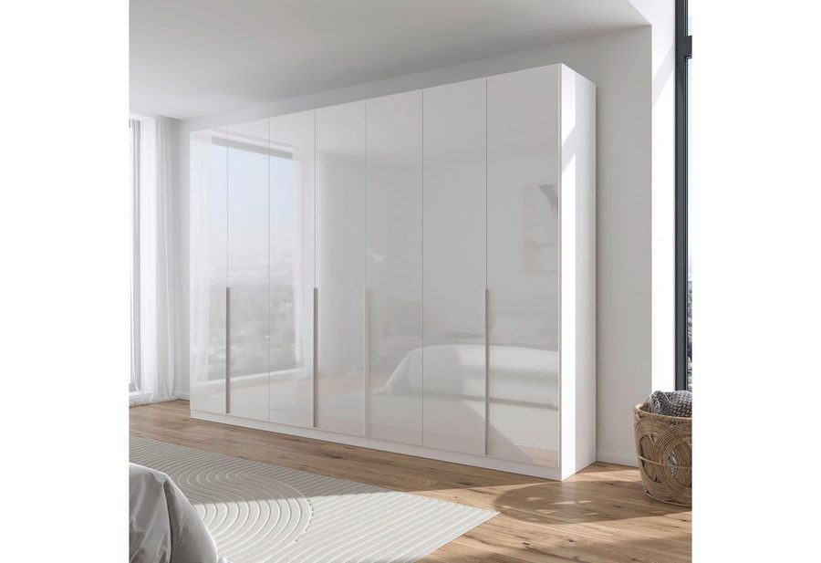 OTTO home Drehtürenschrank Kleiderschrank Schrank Garderobe AGORDO Schlafzimmer (in zwei Griff-Farben, Breiten 91-405 cm, Dekor- oder Hochglanzfront) durchdachte Innenausstattung, in 8 Breiten und 2 Höhen MADE IN GERMANY
