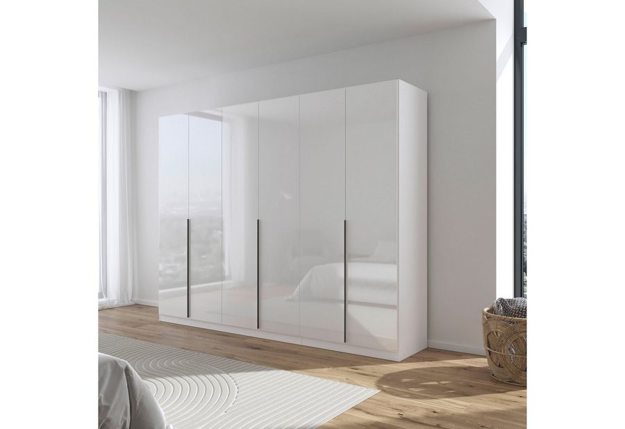 OTTO home Drehtürenschrank Kleiderschrank Schrank Garderobe AGORDO Schlafzimmer (in zwei Griff-Farben, Breiten 91-405 cm, Dekor- oder Hochglanzfront) durchdachte Innenausstattung, in 8 Breiten und 2 Höhen MADE IN GERMANY