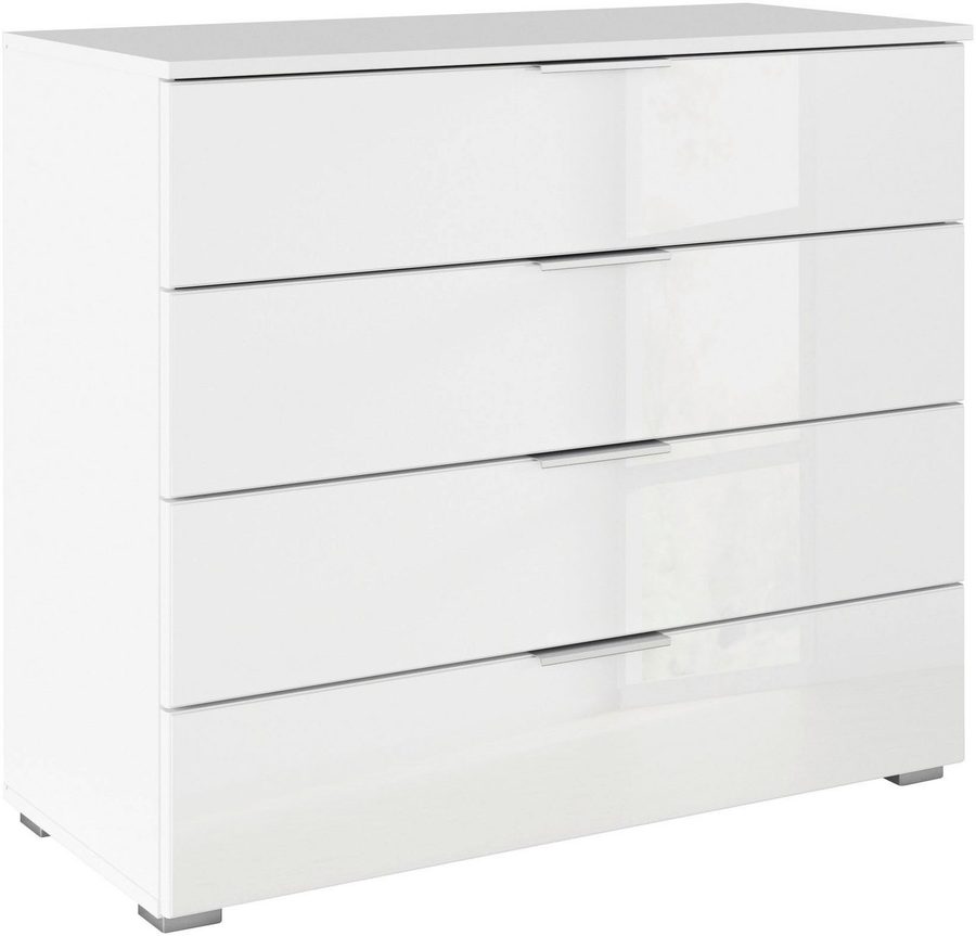 OTTO home Schubkastenkommode Sideboard Schubladenkommode Schubladenkommode AGORDO mit Glasfront (in zwei Griff-Farben, Breite 80 cm), vier große und geräumige Schubladen mit viel Stauraum MADE IN GERMANY von OTTO home