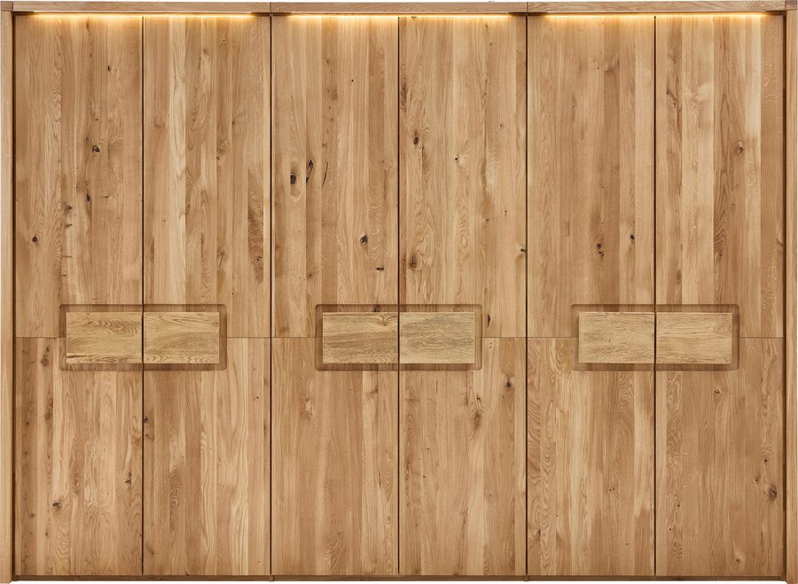 Home affaire Kleiderschrank Ambroise, aus Wildeiche, inkl. Passepartout Massivholz-Kleiderschrank, im 50 cm Raster planbar