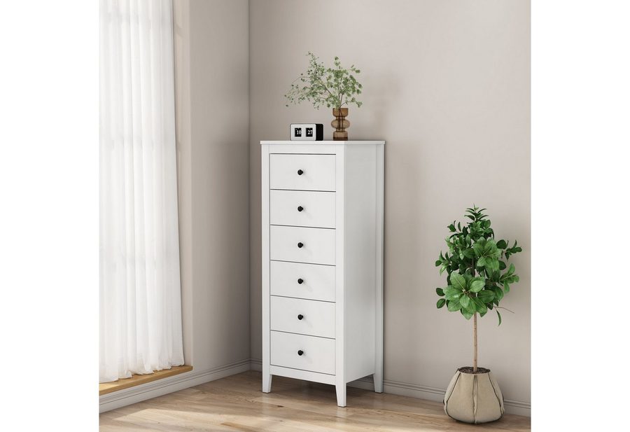 OTTO home Kombikommode Borkum Sideboard Anrichte mit 6 Schubladen Landhaus weiß (hochwertige Griffe aus Metall), Kommode Schrank Wäscheschrank mit 6 Schubladen von OTTO home