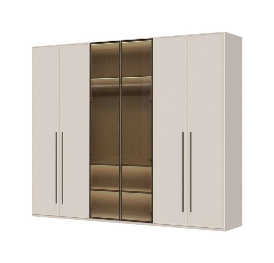 OTTO home Drehtürenschrank Opera Parsol-Glastüren, LED-Innenbeleuchtung, mit und ohne Kranz Glastüren, UV-Lack, LED-Innenbeleuchtung, Soft-Close-Funktion
