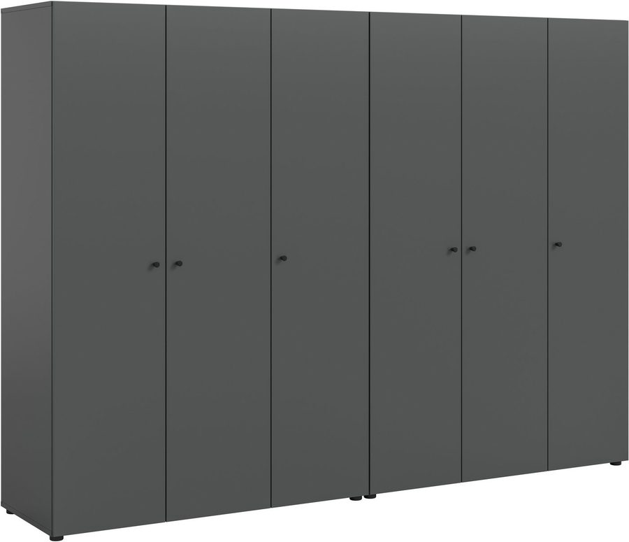Home affaire Kleiderschrank BILLINGS, Schlafzimmerschrank, Schrank, Garderobenschrank (OTTO BESTSELLER, Garderobe & Schlafzimmer) Breite 240cm, grau, 6-türig, inkl. 2 Kleiderstangen und 8 Ablageböden