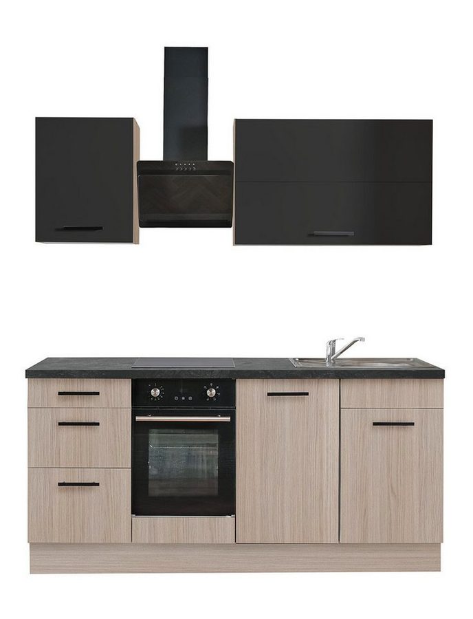 wiho Küchen Küchenzeile Fortyfive, Breite 180 cm, Soft-Close-Funktion in Schubkästen & Auszügen, höhenverstellbare Füße