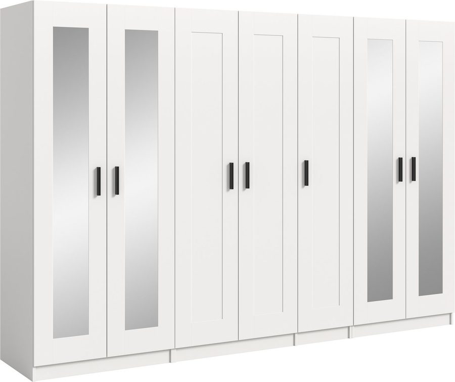 Home affaire Kleiderschrank Farmsen, Schlafzimmerschrank, Garderobe, Schrank (Schrank-Kombi, Schlafzimmer, Garderobenschrank, Flur) Set best. aus: 3 Kleiderschränken, individuell platzierbar