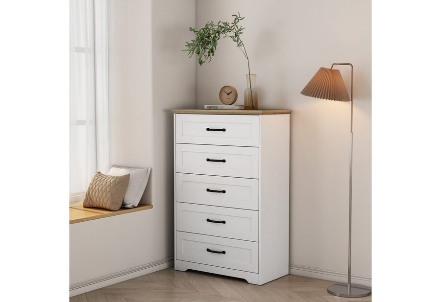 OTTO home Schubkastenkommode Emmilia Sideboard im Landhaus Design (Kommode mit viel Stauraum im Schlafzimmer), Schubladenschrank Sideboard Wäscheschrank Skandi Design von OTTO home