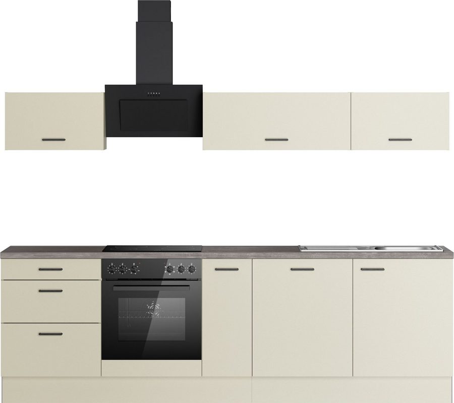 KOCHSTATION Küchenzeile KS-Sion, Breite 270 cm, schnelle Montage mit OPTIsnap, wahlweise mit E-Geräten