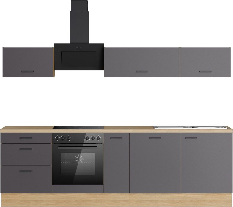 KOCHSTATION Küchenzeile KS-Sion, Breite 270 cm, schnelle Montage mit OPTIsnap, wahlweise mit E-Geräten