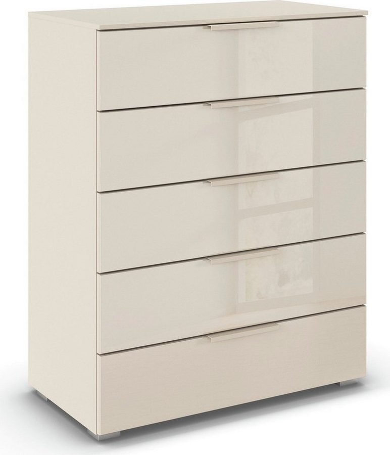 rauch Schubkastenkommode Highboard Sideboard Kommode MONTCLAR Frontauswahl Dekor/Hochglanz/Glas (in 2 Breiten: 40 oder 80 cm / Höhe 100 cm, inkl. Soft-Close-Funktion), mit 5 geräumigen Schubladen, viele Griffvarianten MADE IN GERMANY
