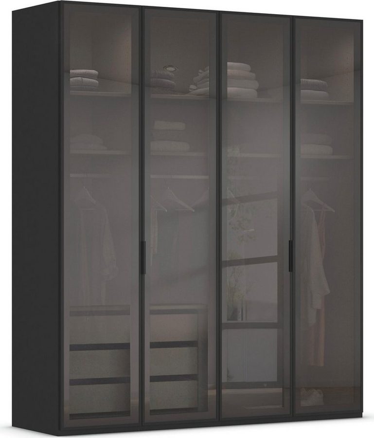 rauch Kleiderschrank Schrank Garderobe SKAT SHINE Breiten 151/201/251/301cm, Höhe 223/235cm (3 verschiedene Ausstattungen BASIC/CLASSIC/PREMIUM (inkl. SOFT-CLOSE) edle Schrankfront mit hochwertigen Glasrahmentüren MADE IN GERMANY