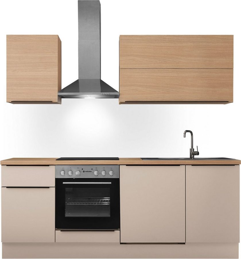 KOCHSTATION Küchenzeile Cocco, Breite 220 cm, wahlweise mit E-Geräten und Induktion
