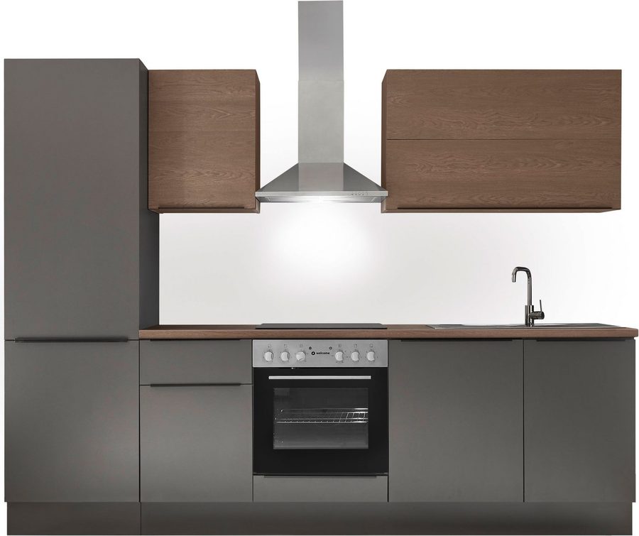KOCHSTATION Küchenzeile Cocco, Breite 280 cm, wahlweise mit E-Geräten und Induktion