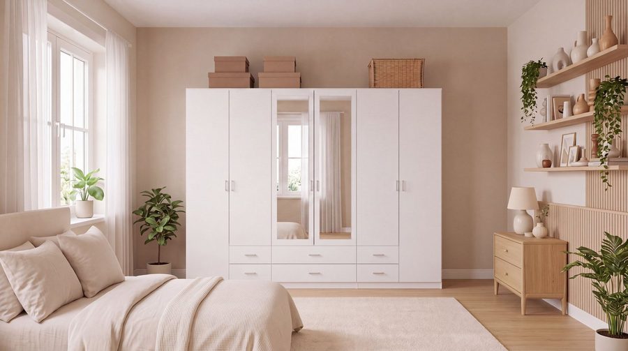rauch Kleiderschrank Schrank Garderobe Ankleide GAMMA Breiten 181/271 cm (in 3 Ausstattungen BASIC/CLASSIC/PREMIUM (inkl. SOFT-CLOSE-Funktion) verschiedene Griff-Varianten, mit Spiegel TOPSELLER MADE IN GERMANY