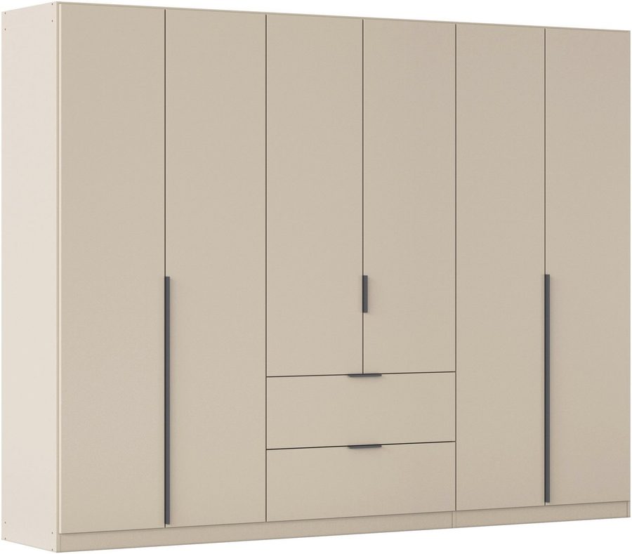 OTTO home Drehtürenschrank Kleiderschrank Schrank Garderobe AGORDO mit Dekor- oder Hochglanzfront (in zwei Griff-Farben, Breite 271 cm) mit Außenschubkästen, Serie in 7 Breiten und 2 Höhen MADE IN GERMANY