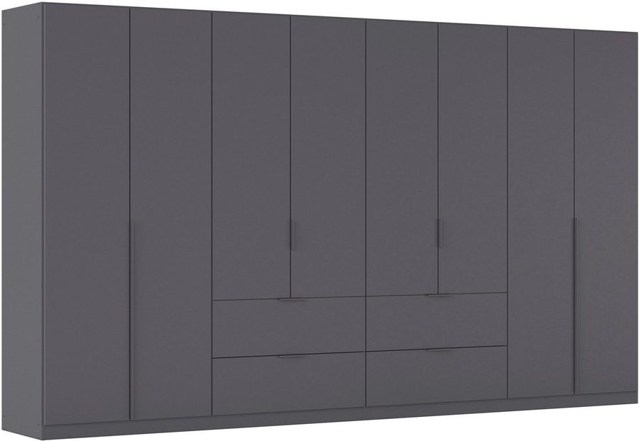 OTTO home Drehtürenschrank Kleiderschrank Schrank Garderobe AGORDO mit Dekor- oder Hochglanzfront (in zwei Griff-Farben, Breite 360 cm) mit Außenschubkästen, Serie in 7 Breiten und 2 Höhen MADE IN GERMANY