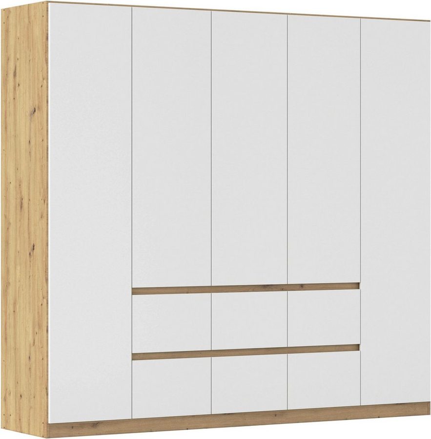 rauch Drehtürenschrank Mehrzweckschrank Aktenschrank Mietswohnung Garderobe MAINZ 226cm breit (3 verschiedene Ausstattungen BASIC/CLASSIC/PREMIUM (inkl. SOFT-CLOSE) grifflose Front, Außentüren mit Push-to-Open Funktion MADE IN GERMANY