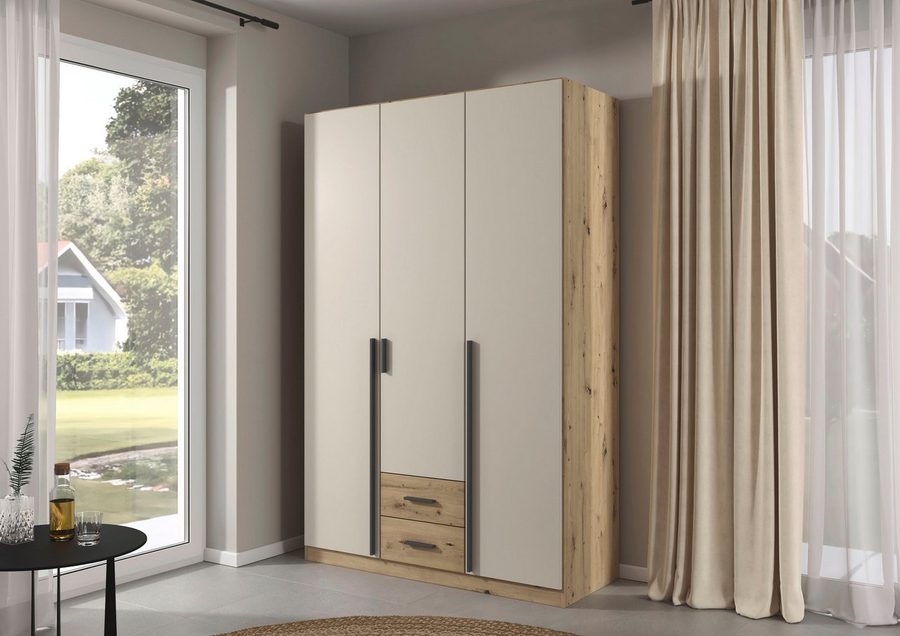 rauch Kleiderschrank Schrank Schlafzimmerschrank Garderobe Stauraum GAMMA Breite 136 cm (in 3 Ausstattungen BASIC/CLASSIC/PREMIUM (inkl. SOFT-CLOSE-Funktion) mit Schubladen, verschiedene Griff-Varianten TOPSELLER MADE IN GERMANY von Rauch