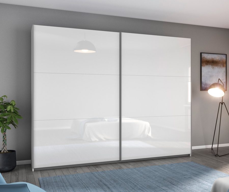 rauch Schwebetürenschrank AURELIO Kleiderschrank Garderobe (3 Ausstattungen BASIC/CLASSIC/PREMIUM (inkl. SOFT-CLOSE-FUNKTION) 3 verschiedene Ausstattungsvarianten Griffe aus Metall MADE IN GERMANY