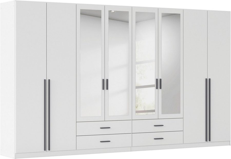 rauch Kleiderschrank Schrank Garderobe Ankleide GAMMA Breiten 91/136/181/226/271/315/360 cm (in 3 Ausstattungen BASIC/CLASSIC/PREMIUM (inkl. SOFT-CLOSE-Funktion) verschiedene Griff-Varianten, mit Spiegel TOPSELLER MADE IN GERMANY