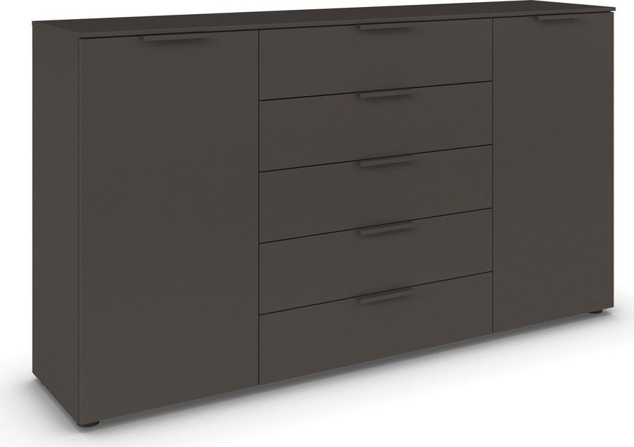 rauch Schubkastenkommode Flipp Schubladenkommode Wäscheschrank Schrank (Breite 160/180 cm mit 4 Einlegeböden), 2-türig mit 5 Schubladen und Soft-Close-Funktion in zwei Breiten von Rauch