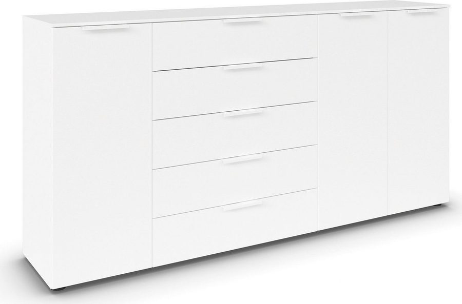 rauch Schubkastenkommode Kommode Türkommode Sideboard Kombikommode FLIPP (Breite 200 cm mit 4 Einlegeböden), 3-türig mit 5 Schubladen und Soft-Close-Funktion von Rauch