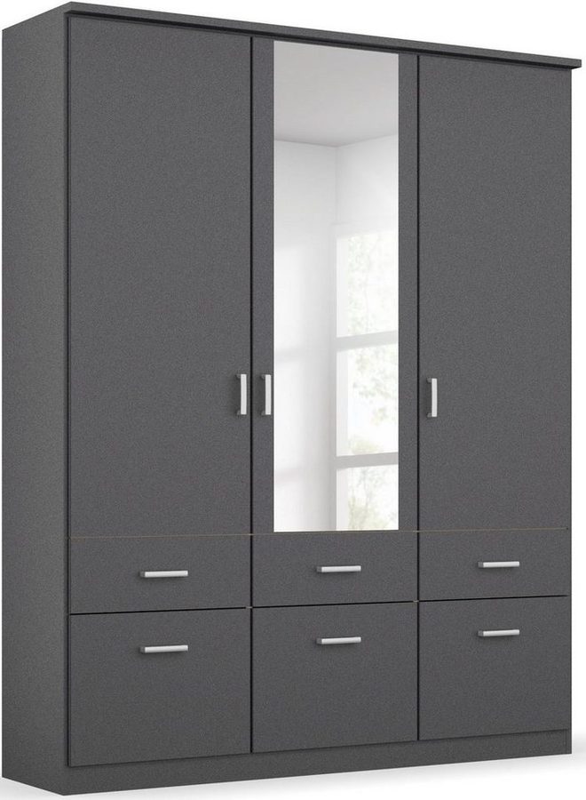 rauch Kleiderschrank Kleiderschrank Schrank Garderobe deckenhoher Schrank BREMEN (optional mit Spiegel, Breiten: 91/136/181 cm, Höhe: 199 cm) in vielen Farbvariationen, inkl. Kranzblende MADE IN GERMANY von Rauch