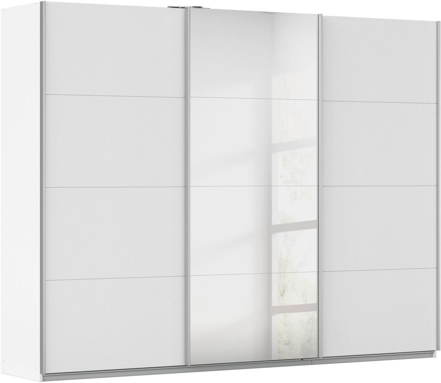 rauch Schwebetürenschrank Kleiderschrank Schrank Garderobe Wäscheschrank Ankleide KULMBACH (Breite 271 cm) in 2 Höhen erhältlich, mit Metallgriffleisten MADE IN GERMANY