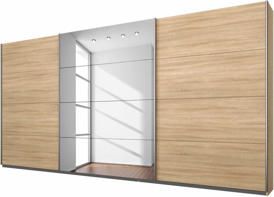 OTTO home Kleiderschrank Mehrzweckschrank Aktenschrank Möbel Mietswohnung Schlafzimmer DOBENE (erhältlich in Breite: 271 und 360 cm, Höhe: 210 cm) mit großen Spiegelelementen, inkl. Schubladeneinsatz MADE IN GERMANY
