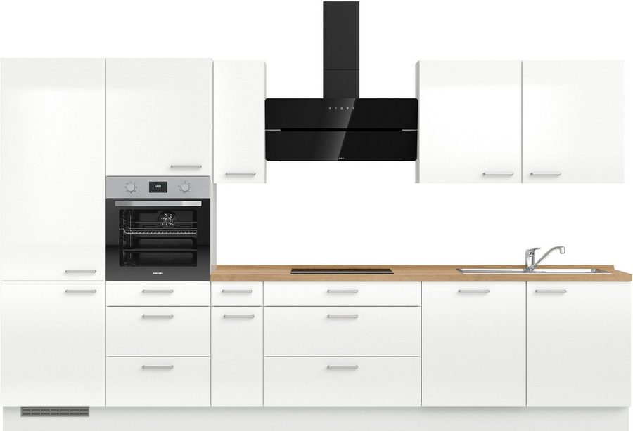 nobilia® Küchenzeile "Flash II", NEU: individuell anpassbar mit gratis Profi-Beratung, vormontiert, Breite 360 cm, Ausrichtung wählbar, wahlw. mit E-Geräten