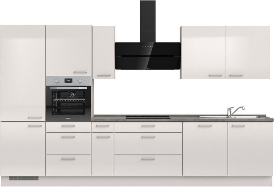 nobilia® Küchenzeile "Flash II", NEU: individuell anpassbar mit gratis Profi-Beratung, vormontiert, Breite 360 cm, Ausrichtung wählbar, wahlw. mit E-Geräten