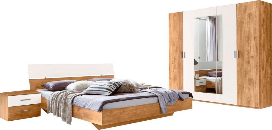 Wimex Schlafzimmer-Set Katrin, (Set, 4-tlg., bestehend aus Schrank, Bett und zwei Nachttischen)