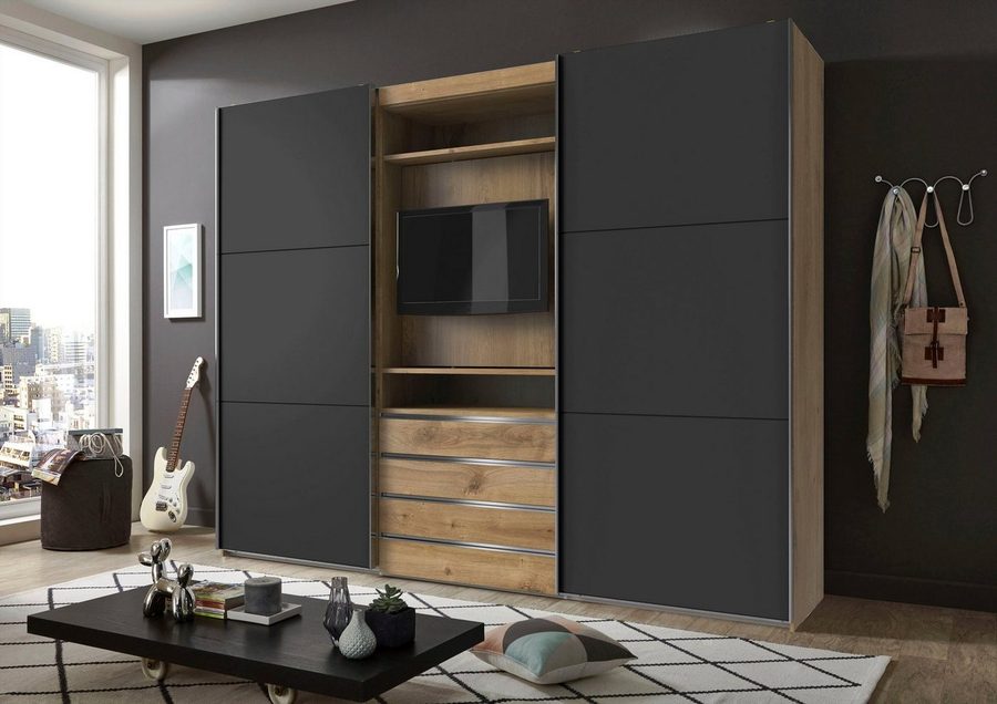 Wimex Schwebetürenschrank Magic by fresh to go tolles EXTRA: mit drehbarem TV-Element, mittig mit Schubladen