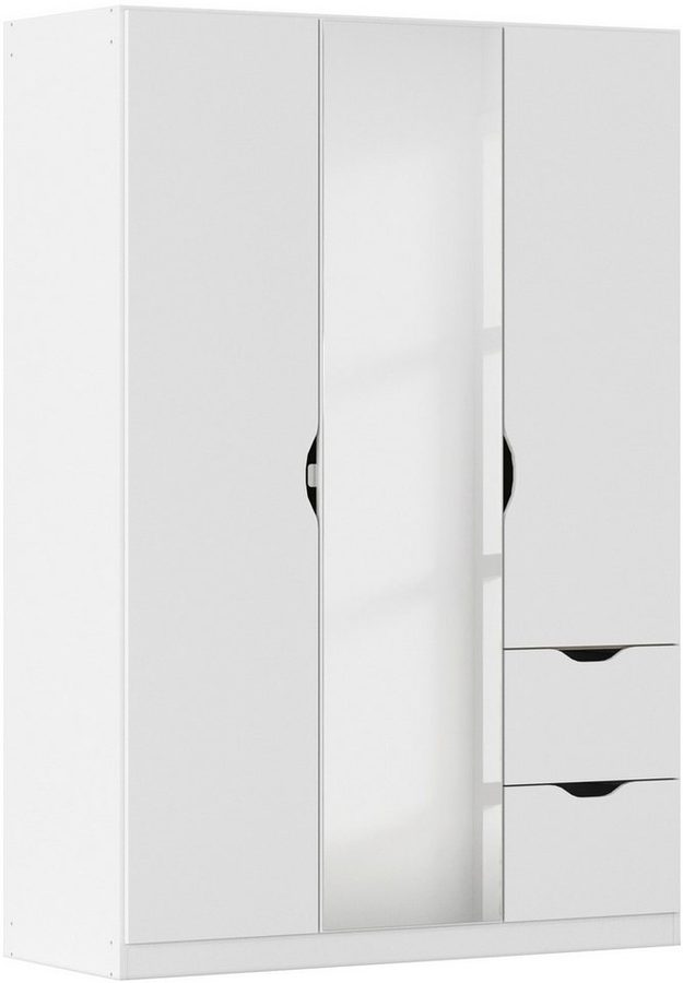 rauch Kleiderschrank Freiham Kleiderschrank Garderobenschrank Nischenlösung mit Spiegel und Schubkästen, Griffmulden, Schlafzimmerschrank Schrank von Rauch