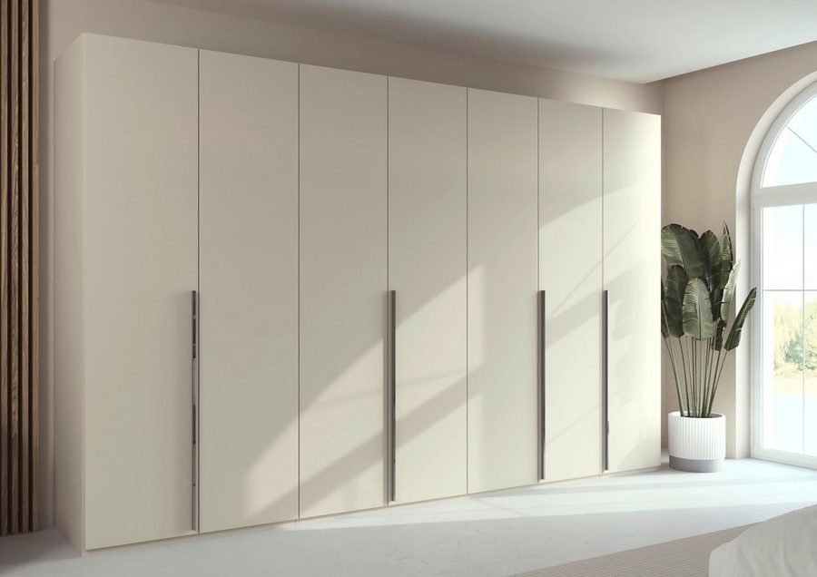 rauch Drehtürenschrank Kleiderschrank Schrank Garderobe Wäscheschrank BESTSELLER MONTCLAR (3 Ausstattungen BASIC/CLASSIC/PREMIUM (SOFT-CLOSE), Breiten 201-400 cm) Front in Glas/Hochglanz/Dekor/Grauspiegel in 5 Breiten MADE IN GERMANY