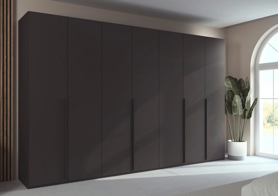 rauch Drehtürenschrank Kleiderschrank Schrank Garderobe Wäscheschrank BESTSELLER MONTCLAR (3 Ausstattungen BASIC/CLASSIC/PREMIUM (SOFT-CLOSE), Breiten 201-400 cm) Front in Glas/Hochglanz/Dekor/Grauspiegel in 5 Breiten MADE IN GERMANY
