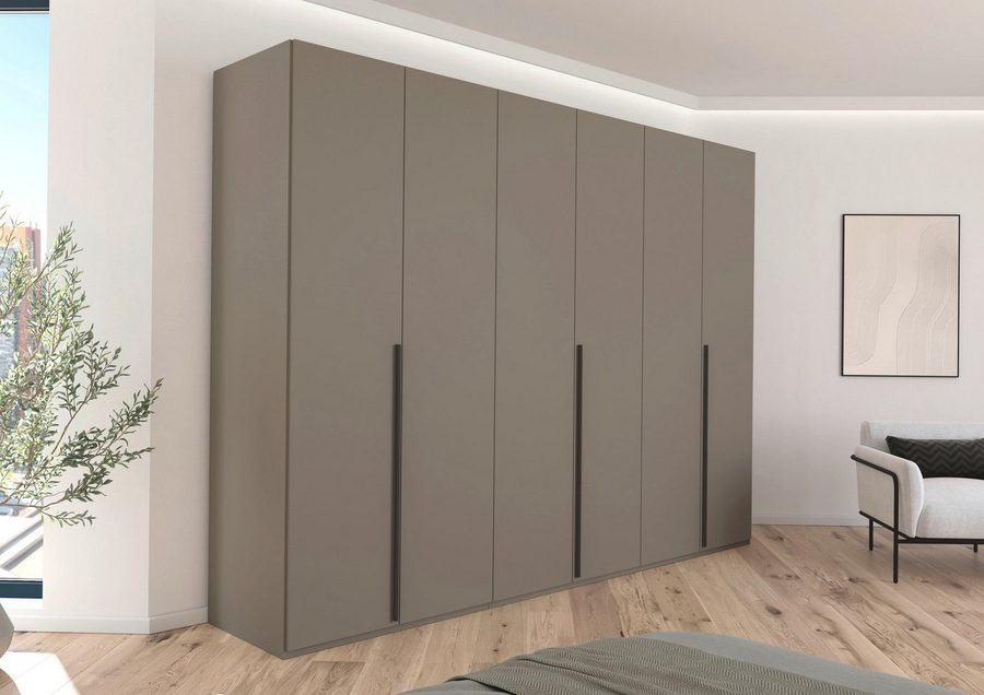 rauch Drehtürenschrank Kleiderschrank Schrank Garderobe Wäscheschrank BESTSELLER MONTCLAR (3 Ausstattungen BASIC/CLASSIC/PREMIUM (SOFT-CLOSE), Breiten 201-400 cm) Front in Glas/Hochglanz/Dekor/Grauspiegel in 5 Breiten MADE IN GERMANY