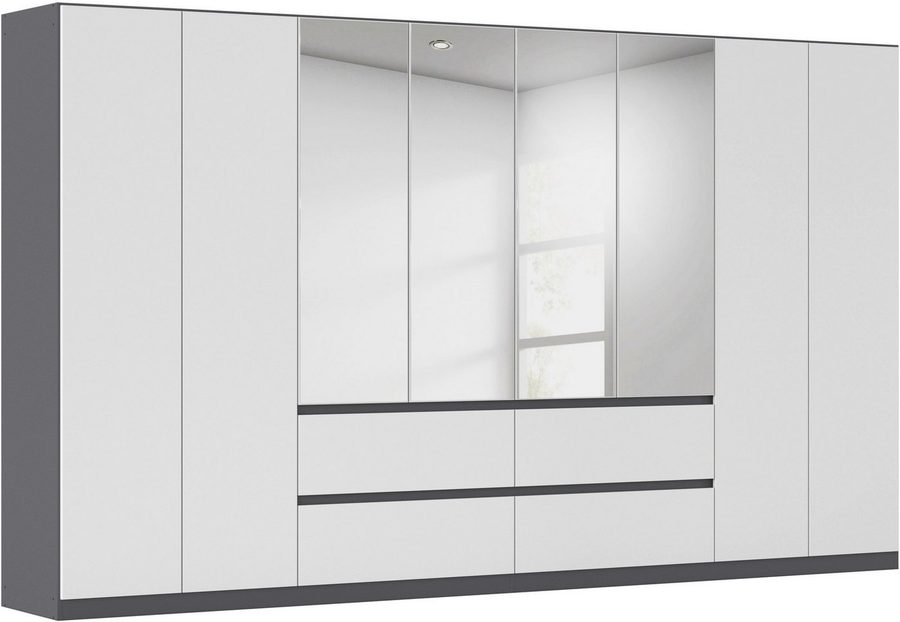 rauch Drehtürenschrank Schrank Garderobe MAINZ Breiten 91/136/181/226/271/315/360, Höhe 210cm (3 verschiedene Ausstattungen BASIC/CLASSIC/PREMIUM (inkl. SOFT-CLOSE) grifflose Front, Außentüren mit Push-to-Open Funktion MADE IN GERMANY