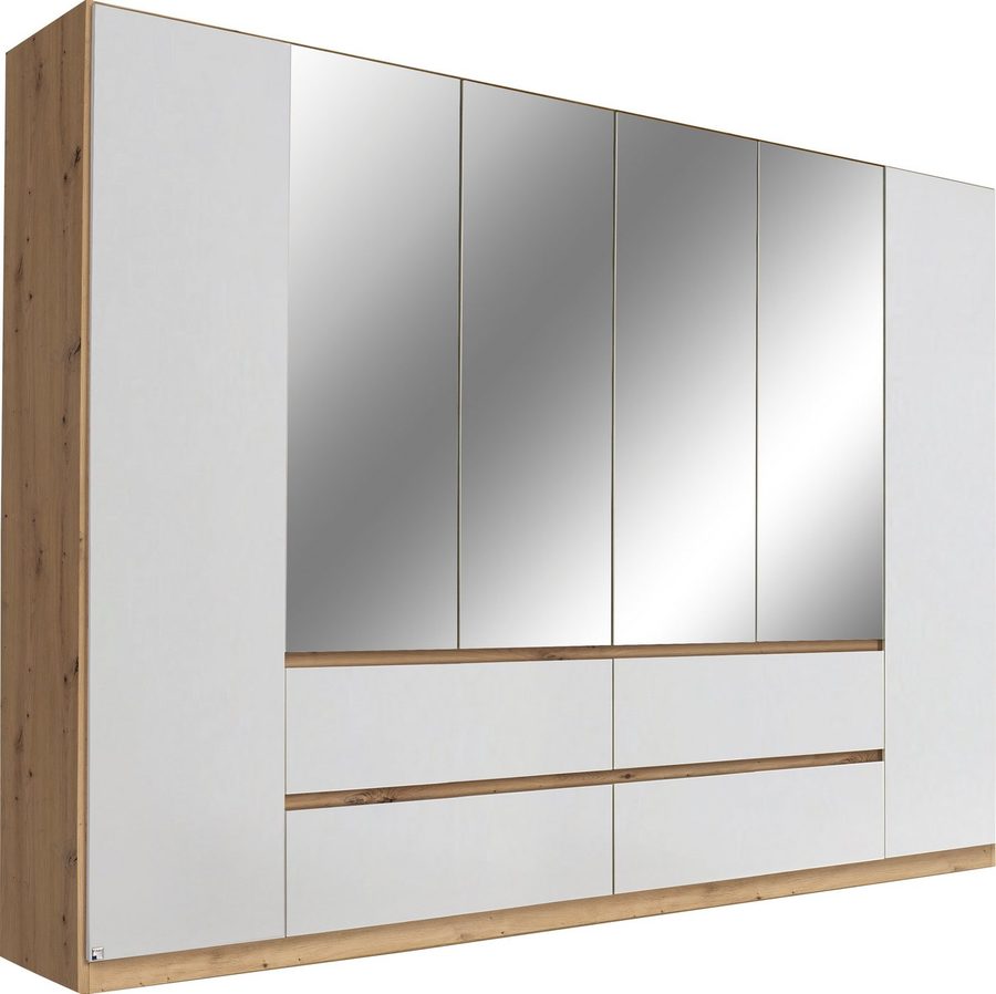 rauch Drehtürenschrank Schrank Garderobe MAINZ Breiten 91/136/181/226/271/315/360, Höhe 210cm (3 verschiedene Ausstattungen BASIC/CLASSIC/PREMIUM (inkl. SOFT-CLOSE) grifflose Front, Außentüren mit Push-to-Open Funktion MADE IN GERMANY