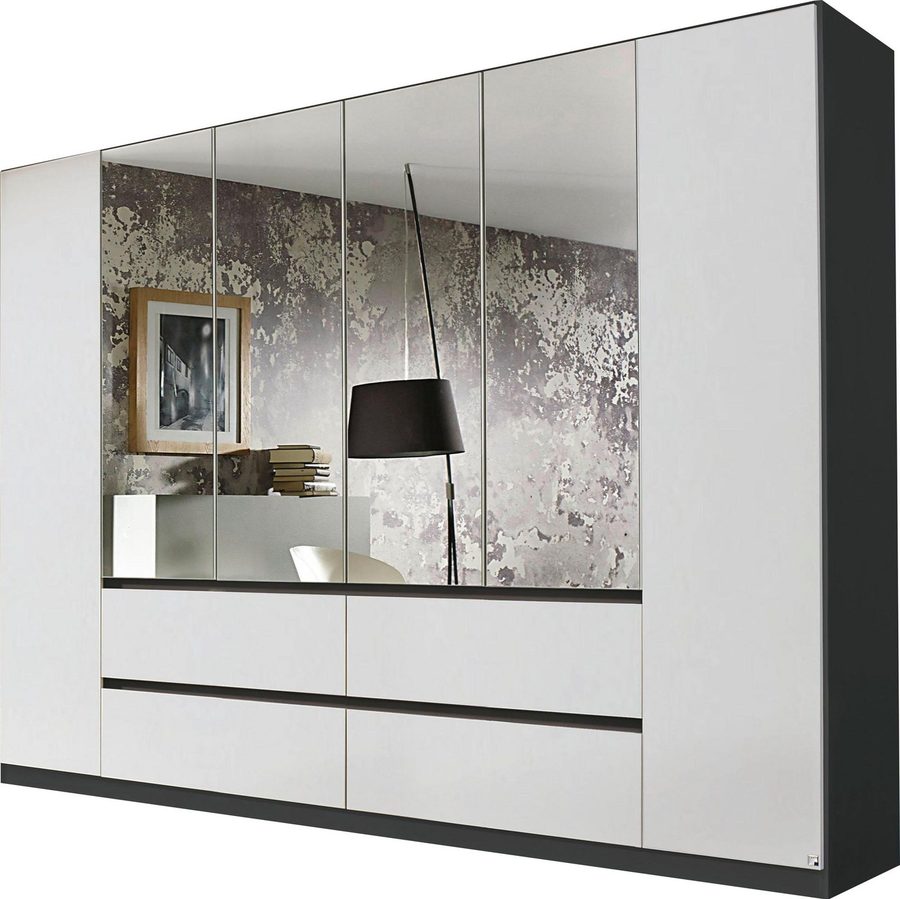 rauch Drehtürenschrank Schrank Garderobe MAINZ Breiten 91/136/181/226/271/315/360, Höhe 210cm (3 verschiedene Ausstattungen BASIC/CLASSIC/PREMIUM (inkl. SOFT-CLOSE) grifflose Front, Außentüren mit Push-to-Open Funktion MADE IN GERMANY