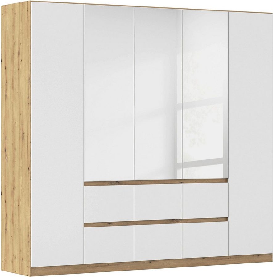 rauch Drehtürenschrank Schrank Garderobe MAINZ Breiten 91/136/181/226/271/315/360, Höhe 210cm (3 verschiedene Ausstattungen BASIC/CLASSIC/PREMIUM (inkl. SOFT-CLOSE) grifflose Front, Außentüren mit Push-to-Open Funktion MADE IN GERMANY