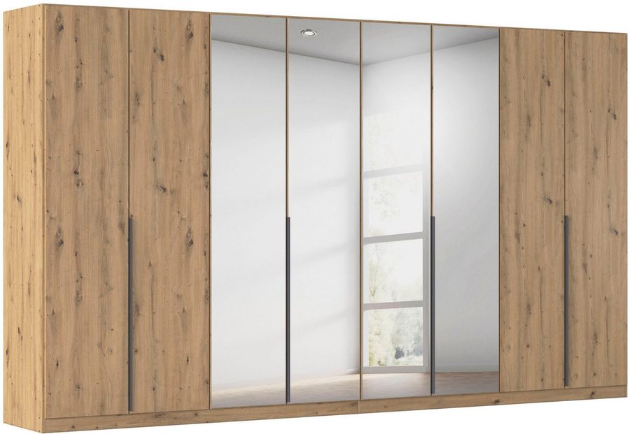 OTTO home Drehtürenschrank Kleiderschrank Schrank Garderobe AGORDO mit Dekor- oder Hochglanzfront (in zwei Griff-Farben, Breiten 91-405 cm) durchdachte Innenausstattung, in 8 Breiten und 2 Höhen MADE IN GERMANY