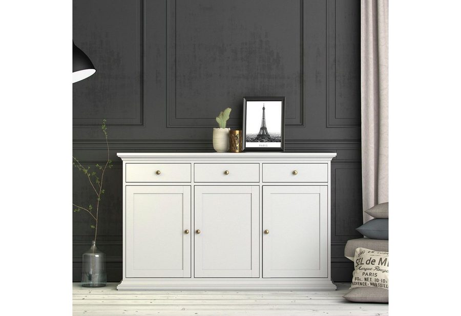 Home affaire Kommode Paris, mit vielen Staurammöglichkeiten und einer Rahmenoptik, Breite 143,7 cm