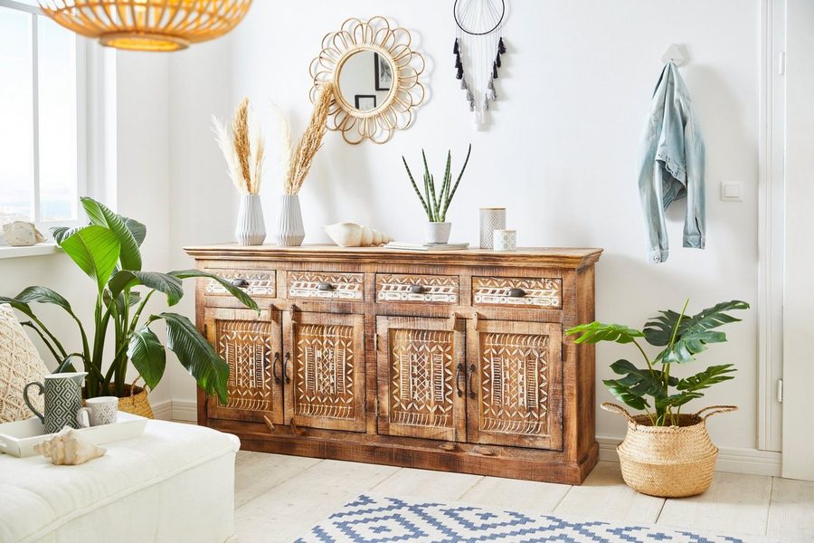 OTTO home Sideboard Maneesh, Kommode aus massivem Mangoholz, viele Stauraummöglichkeiten, B/ 179cm