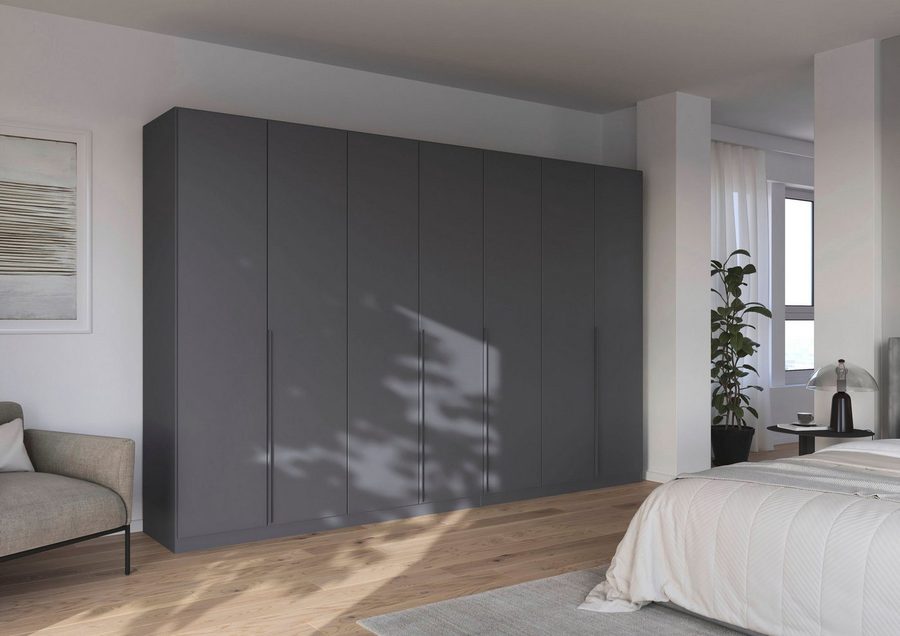 OTTO home Drehtürenschrank Kleiderschrank Schrank Garderobe AGORDO Schlafzimmer (in zwei Griff-Farben, Breiten 91-405 cm, Dekor- oder Hochglanzfront) durchdachte Innenausstattung, in 8 Breiten und 2 Höhen MADE IN GERMANY
