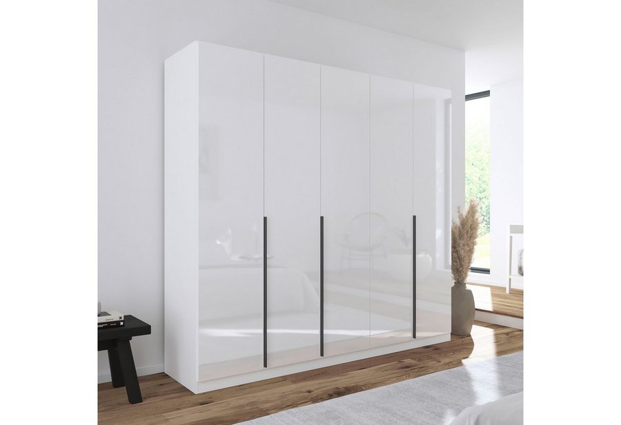 OTTO home Drehtürenschrank Kleiderschrank Schrank Garderobe AGORDO Schlafzimmer (in zwei Griff-Farben, Breiten 91-405 cm, Dekor- oder Hochglanzfront) durchdachte Innenausstattung, in 8 Breiten und 2 Höhen MADE IN GERMANY