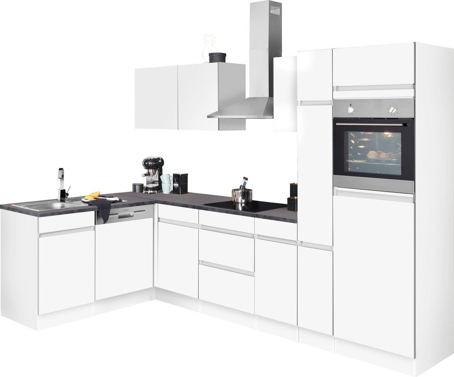 OPTIFIT Küchenzeile Roth, Stellmaße 300x175 cm, wahlweise mit E-Geräten, mit Apothekerschrank