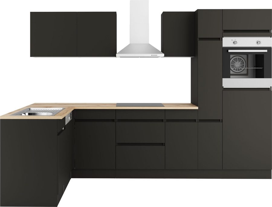OPTIFIT Küchenzeile Roth, Stellmaße 300x175 cm, wahlweise mit E-Geräten, mit Apothekerschrank
