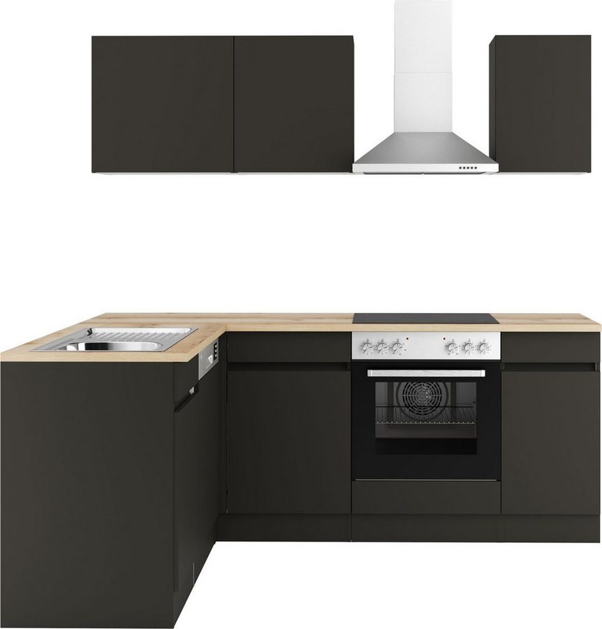 OPTIFIT Küchenzeile Roth, Stellmaße 210x175 cm, wahlweise mit E-Geräten, Push-to-Open