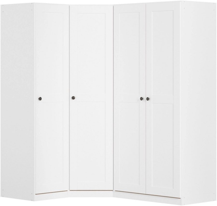OTTO home Schrank-Set Mehrzweckschrank Aktenschrank Möbel Mietswohnung Schlafzimmer YLVA, (Set, 3-St., Schenkelmaß: 131x162 cm, Höhe 197 cm), skandinavischer Style mit Rahmenfront und Knopfgriffen MADE IN GERMANY
